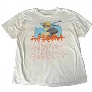 Naruto Shippuden Graphic Tee - Vintage Inspired 2007 White T-Shirt‎